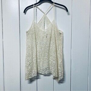 Hollister Women’s Top, Blouse, Spaghetti Straps, Lace, Size M Cream*‎